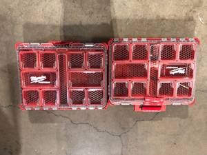 Lot of 2 Milwaukee PACKOUT 11-Compartment Impact Resistant Portable Small Parts Organizer Customer Returns See Pictures