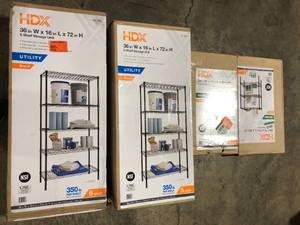 Lot of Assorted Shelving Various Models Sizes and Conditions Customer Returns See Pictures