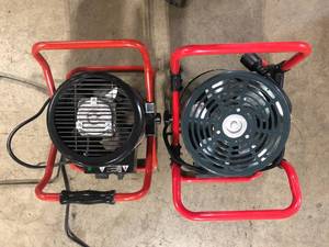 Lot of 2 Mr. Heater 5,118 BTU Forced Air Portable Electric Furnace with 6 ft. cord Customer Returns See Pictures