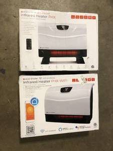 Lot of 2 Heat Storm 1,500-Watt Wi-Fi Smart Heater Deluxe Indoor Wall Mount Infrared Heater Customer Returns See Pictures