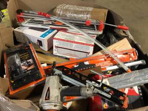 Gaylord of Assorted Tools and Hardware Items Various Models and Conditions  Various Models and Conditions Customer Returns See Pictures