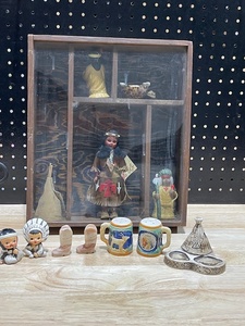 lot 116 image: Indian Figurines in a Shadow Box