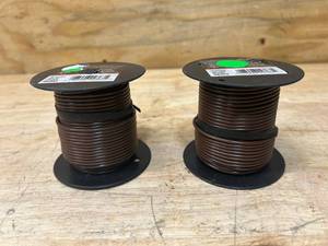 lot 52 image: PRIMARY WIRE Lot of 2 Spools of- 16 Gauge Wire (100 ft per spool)- Brown