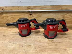 lot 54 image: MILWAUKEE Lot of 2- M18 18-Volt Lithium-Ion Cordless Compact Vacuum (Tool-Only)