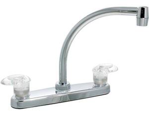 lot 103 image: VALTERRA Phoenix PF221302 Kitchen Faucet (8 Hi-Arc, 2 Lever, 14 Turn, Plastic, Chrome)