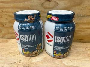 lot 85 image: DYMATIZE Lot of 2- ISO 100 Hydrolyzed Protein Powder (3 pounds each)