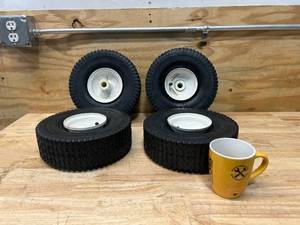 lot 30 image: Lot of 4 GardenUtility Tires 4.103.50-4 Max Load 450 LBS at 30 PSI Cold