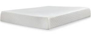 lot 37 image: SIGNATURE DESIGN by ASHLEY Queen Size Chime 10 Inch Medium Firm Memory Foam Mattress with Green Tea & Charcoal Gel, Antique White (Retails for $299.99)