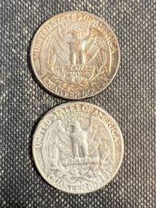 2 US WASHINGTON QUARTERS 1957P-D