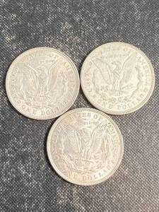 3 US 1921 MORGAN SILVER DOLLARS