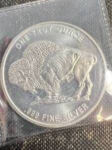1 TROY OZ .999 FINE SILVER BUFFALO INDIAN ROUND