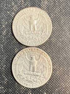 2 US WASHINGTON QUARTERS 1958P-D