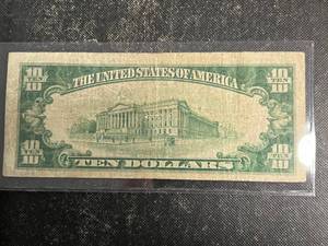 1934 US GREEN SEAL $10 RESERVE NOTE