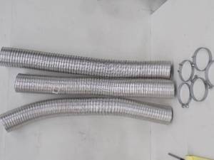 lot 92 image: 6 - 3 Alum Flex Pipe  3 Clamps