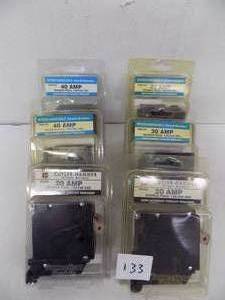 lot 133 image: 6 - 40 AMP  30 AMP  20 AMP Breakers