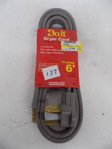 lot 137 image: 6 Dryer Cord 10 gauge