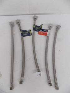 lot 193 image: 5 - 16 Stainless Steel Braided (Toilet Supply)