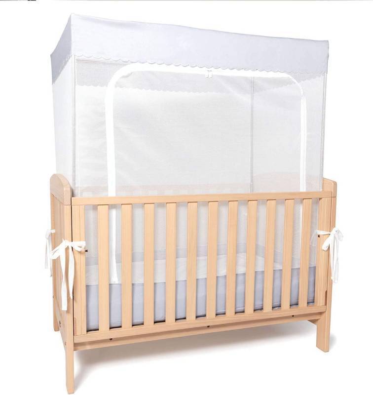 lot 28 image: YeTrini Crib Safety Tent,See Through Mesh Crib Netting Mosquito Nets Sturdy Crib Cover to Keep Toddler from Climbing Out,to Keep Cats Out,to Keep Baby Gray