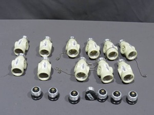 lot 87 image: Mixed Lot - Cooper Wiring 715V-BOX Ivory Keyless Lamp Holder Tap(Qty 4), Eaton Wiring Devices 718V-BOX Socket Adapter 125 V 660 W Medium Base Ivory(Qty 7), Eaton Wiring Devices 758B-BOX Socket Adapter 125 V 660 W Medium Base Brown(Qty 7)