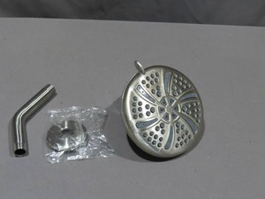 lot 90 image: 5 12 Brushed Nickel Shower Head with Shower Arm and Flange