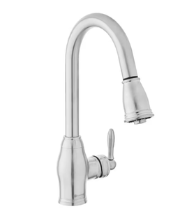 lot 9 image: Glacier Bay Newbury Single-Handle Pull-Down Sprayer Kitchen Faucet in Stainless Steel