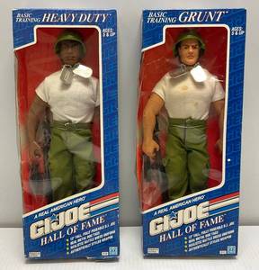 1992 Basic Training Heavy DutyGrunt G.I. Joes (NIB) Bar Codes Removed From Boxes & Cracks In Clear Plastic