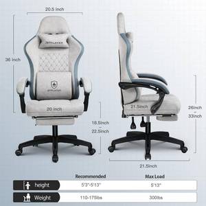 lot 25 image: GTPlayer Gaming Chair with Footrest