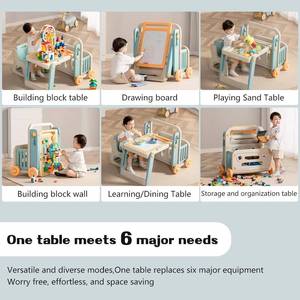 lot 28 image: MeiMeiDa 6-in-1 Kids Multifunctional Activity Table Set with Chair