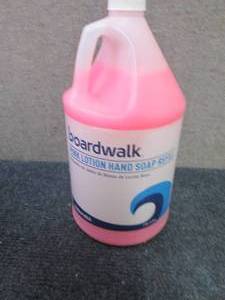 lot 16 image: 3 Gallons Boardwalk Pink Lotion Han...