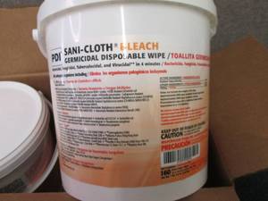 lot 81 image: 2- 160 ct Pails SaniCloth Bleach Ge...