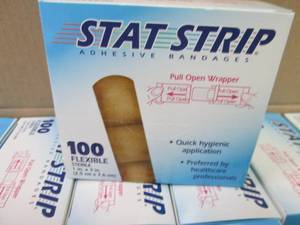 lot 130 image: Case of 12-100ct Stat Strips 1x3 in...