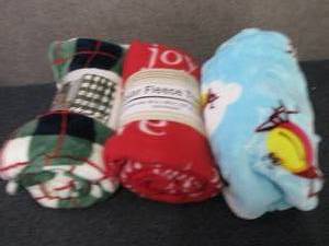 lot 169 image: 3 Fleece Throws...