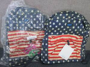 lot 180 image: 2 each American Flag Backpacks...