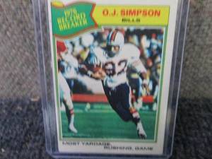 lot 244 image: 1977 Topps O.J. Simpson Card...