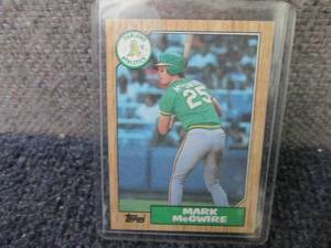 lot 257 image: 1987 Topps Mark McGwire Card...