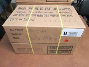 lot 274 image: Sealed Case of 12 MREs Meal Ready ...
