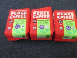 lot 422 image: 3- 12 oz Peace Coffee Morning Glory...