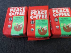 lot 423 image: 3- 12 oz Peace Coffee Columbia Medi...