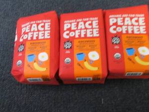 lot 425 image: 3- 12 oz Peace Coffee Birchwood Med...
