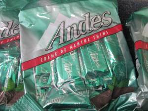 lot 454 image: 6- 3 oz  Bags Andes Mints...