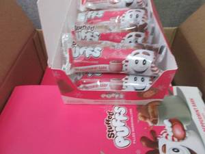 lot 495 image: 4- 12ct Stuffed Puffs Chocolate Pep...
