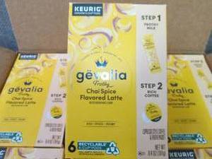 lot 513 image: 6- 6pks Gevalia Frothy  Chai Spice ...