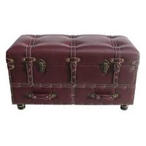 lot 78 image: River of Goods Braxton Faux Leather Storage Trunk