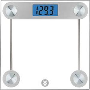 lot 104 image: Weight Watchers Scales by Conair Scale for Body Weight, Digital Bathroom Scale in Clear