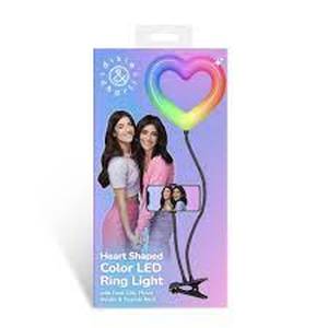 lot 110 image: Dixie & Charli 6 Heart Shaped Color LED Ring Light Cell Phone Holder