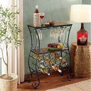 lot 127 image: Faux-Marble Wine Storage Table