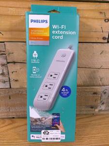 lot 181 image: Philips 4 Smart Plug 3-Outlet Extension Cord - White