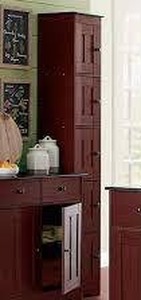 lot 183 image: Katie Tall Cabinet with 5 Doors-Black Cherry