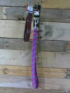lot 206 image: Set of Large Leather Dog Collar & 60 Pink Leash