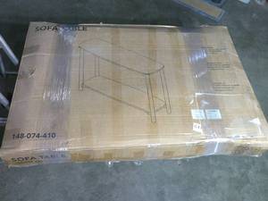 lot 56A image: Modern European Sofa Table-WhiteNatural Finish